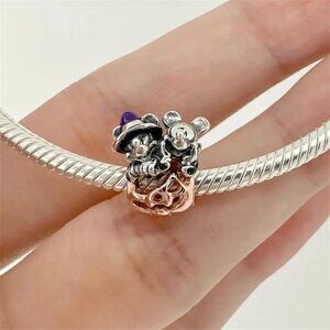 ✨✨Pandora Disney Mickey Mouse & Minnie Mouse Halloween Pumpkin Charm